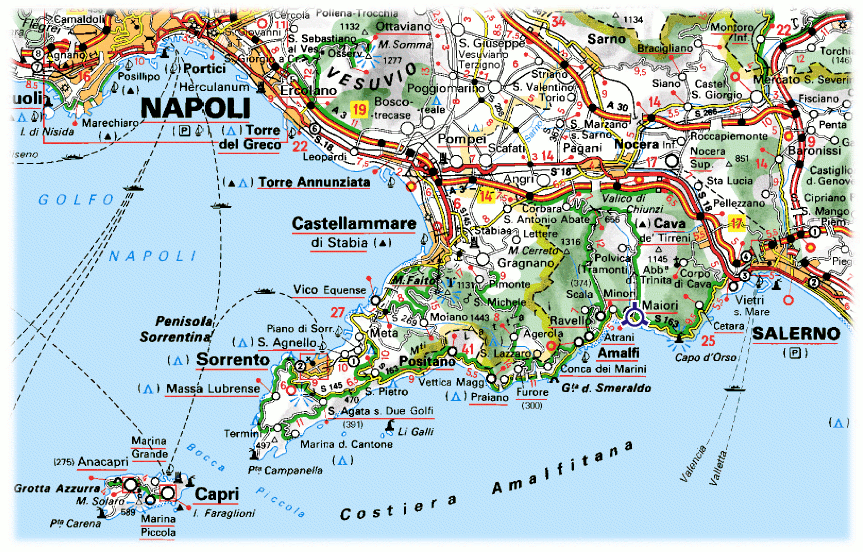 amalfi coast italy map
