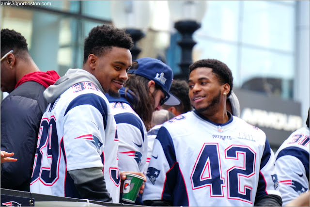 Jugadores en el Desfile de los Patriots por la Celebración de la Super Bowl LIII