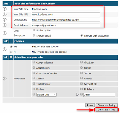 Cara membuat privacy policy untuk blog