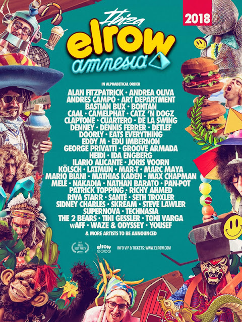 elrow, amnesia, ibiza, lineup, house, tech house, deep house, techno, music, electronic music, música, música electrónica