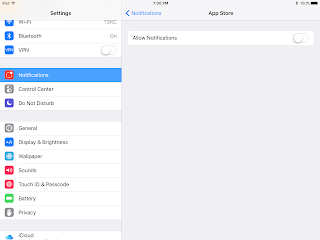 image of ipad notifications settings menu