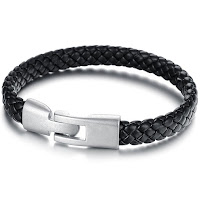  Stainless Genuin Leather Bracelet Braided