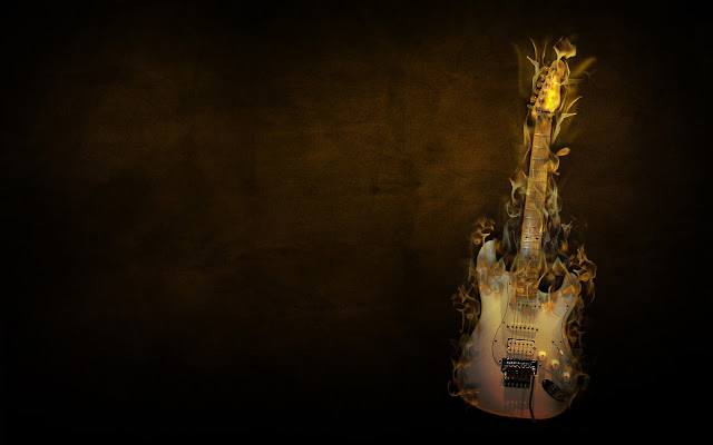 guitar wallpaper widescreen. Guitar Wallpaper - Flaming