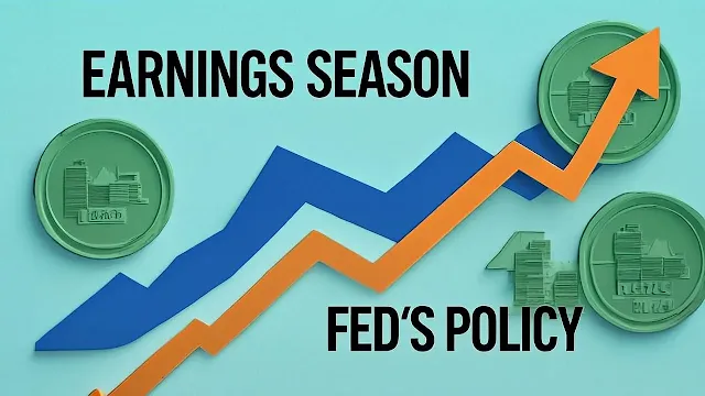 showing earnings graph, Fed interest rates