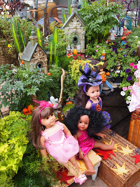 Little jo's Halloween Doll Party in the Fairy Garden