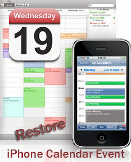 restore iPhone calendar event