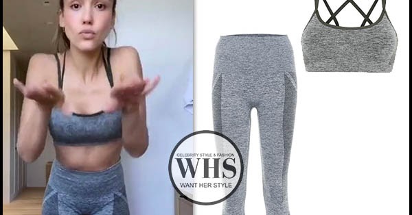 Kylie Jenner in grey sports bra and leggings on March 8 ~ I want her style  - What celebrities wore and where to buy it. Celebrity Style