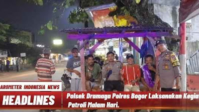 Polsek Dramaga Polres Bogor Laksanakan Kegiatan Patroli Malam Hari.
