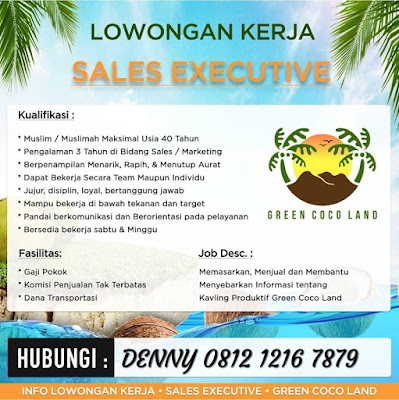 lowongan kerja sales executive green coco land jakarta