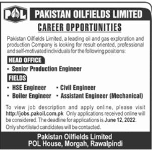 Engineer and Management jobs at Pakistan Oilfields Limited Jobs 2022 | Pak Jobs