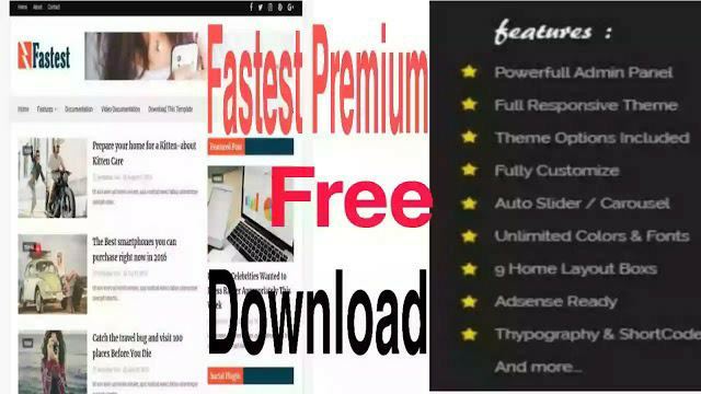 Fastest Blogger Template Premium Free