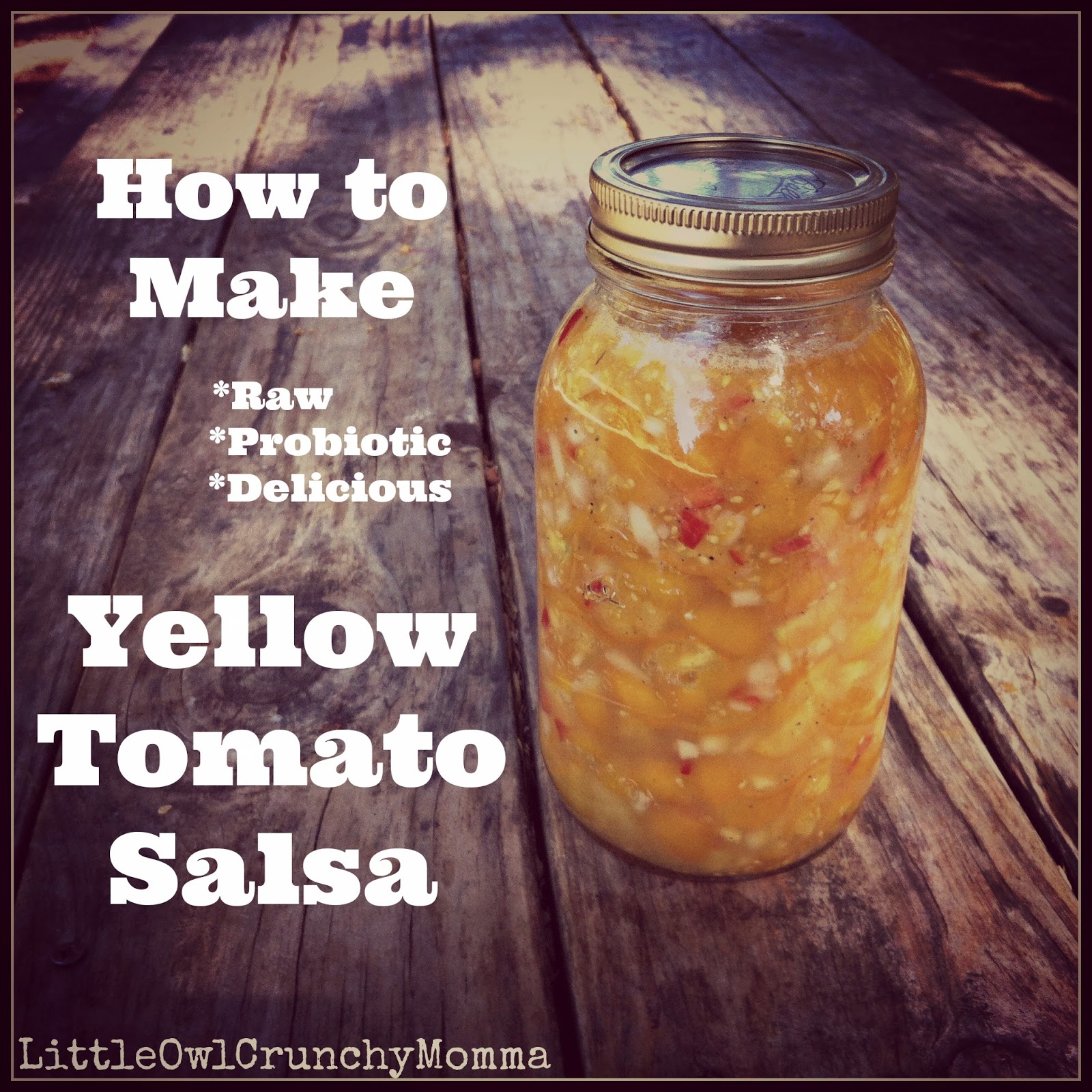 Yellow Cherry Tomato Salsa by Little Owl Crunchy Momma - featured at Natural Family Friday