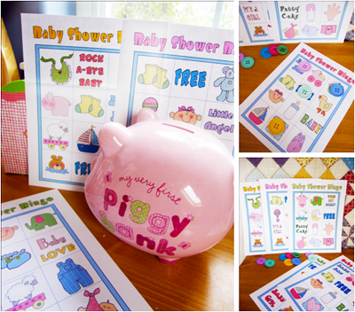 Free Printable Baby Shower Bingo in Colors. 