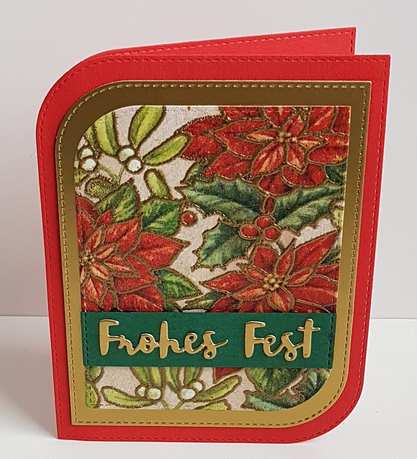 Basslady Creations Shaped Card Frohes Fest Mit
