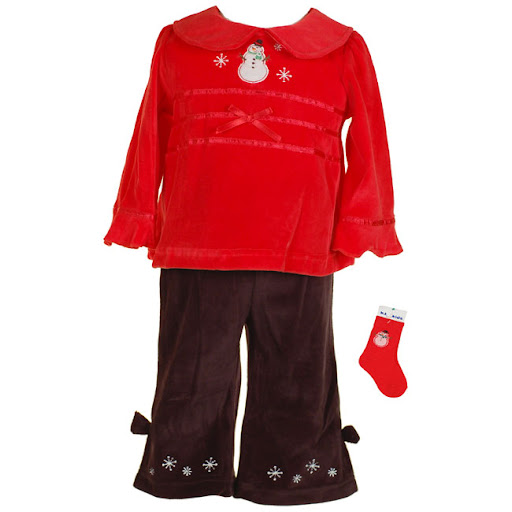 Gift Clothes HOLIDAY 3Pc RED Outfit  by HOLIDAY BT KIDS for your Newborn Baby Girls