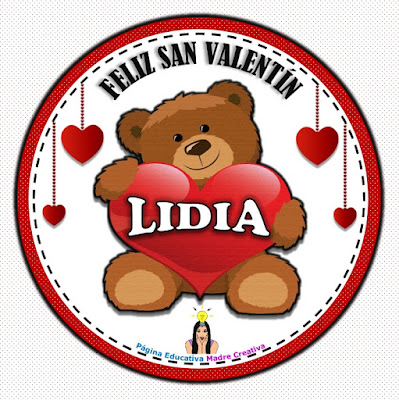 Carteles con nombres por el Día de San Valentín - Nombre Lidia