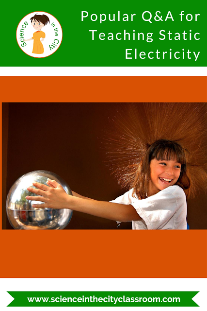 This middle school static lab is a lot of fun, and memorable for students. It includes an explanation, with diagrams, of static electricity, and then five stations of activities for students to explore static electricity. It also has summary questions for them to answer to process and assess their knowledge.  In this post I answer some common questions, and explain ways to extend this activity