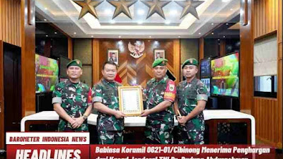 Babinsa Koramil 0621-01/Cibinong Kodim 0621 Kab.Bogor Menerima Penghargan dari Kasad Jenderal TNI Dr. Dudung Abdurachman.