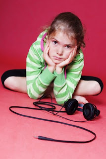 Image: Girl staring at a screen