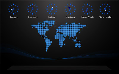 World Map and Time Zones Minimal HD Mac Desktop Wallpaper