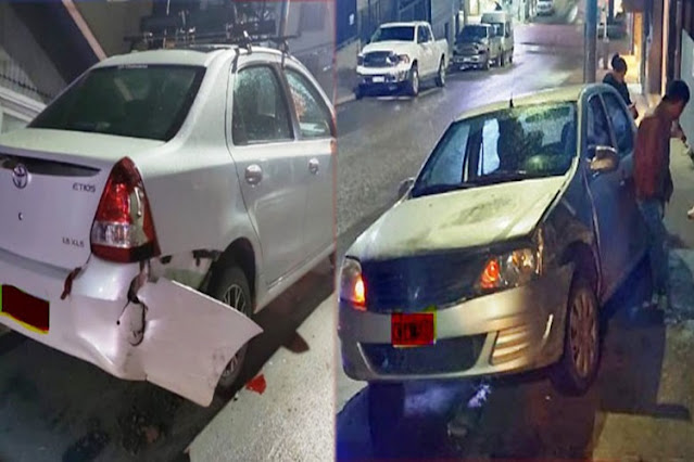 Borracho choco a vehiculo estacionado en el centro de Ushuaia