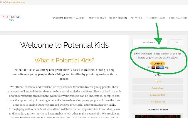 Potential Kids website