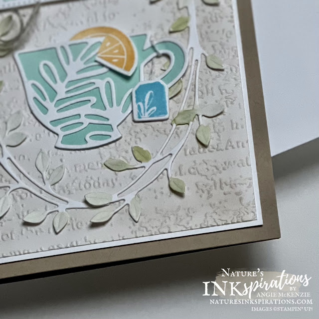 Dainty Cup of Tea Thinking of You card (corner) | Nature's INKspirations by Angie McKenzie