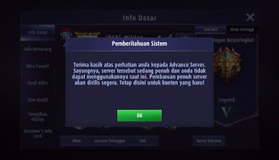 Tips masuk advance server