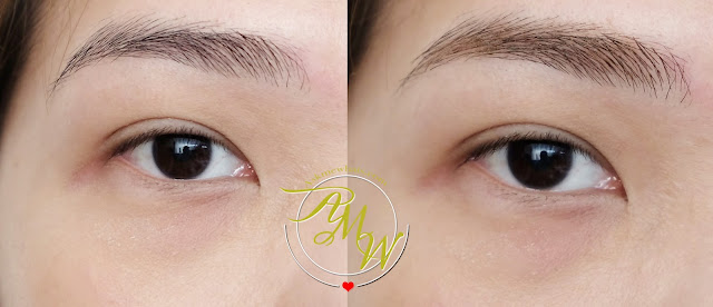 before and after photo of Cathy Doll Brow Mascara Dark Chocolate