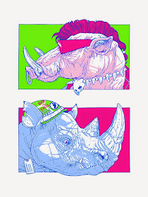 Bebop & Rocksteady TMNT Print by Justin DeVine