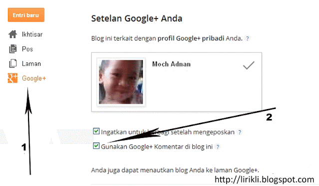 Cara Mengaktifkan Fitur Google Plus Komentar Di Blogspot