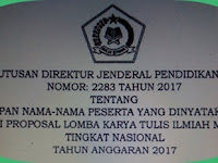 Nama-Nama Peserta Yang Dinyatakan Lolos Seleksi Lomba Karya Tulis Ilmiah   Tingkat Nasional 2017 