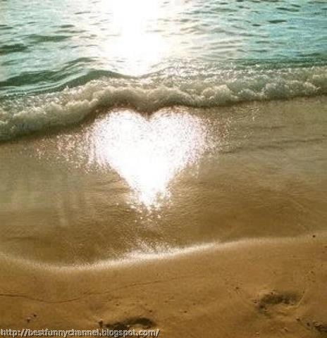 Waves and sun heart.