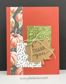 VIDEO: 1-2-3 Designer Paper Stamp-a-Stack Online Card Class with Stampin' Up! Rustic Harvest DSP | www.juliedavison.com