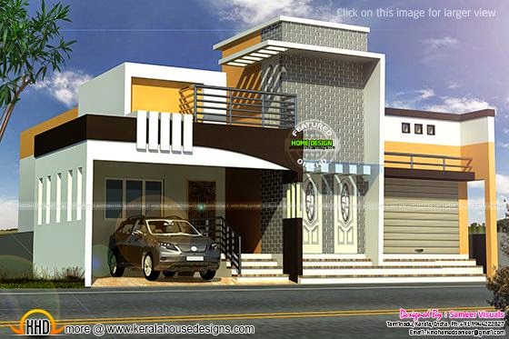 February 2015 - Kerala home design and floor plans - 1230 sq-ft Tamilnadu house