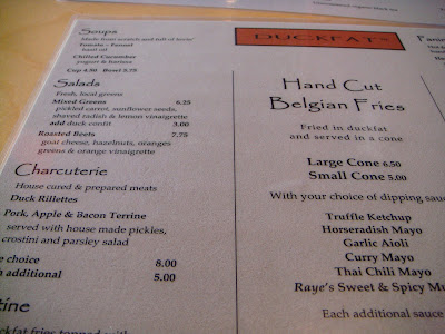 Menu at Duckfat, Portland, Maine