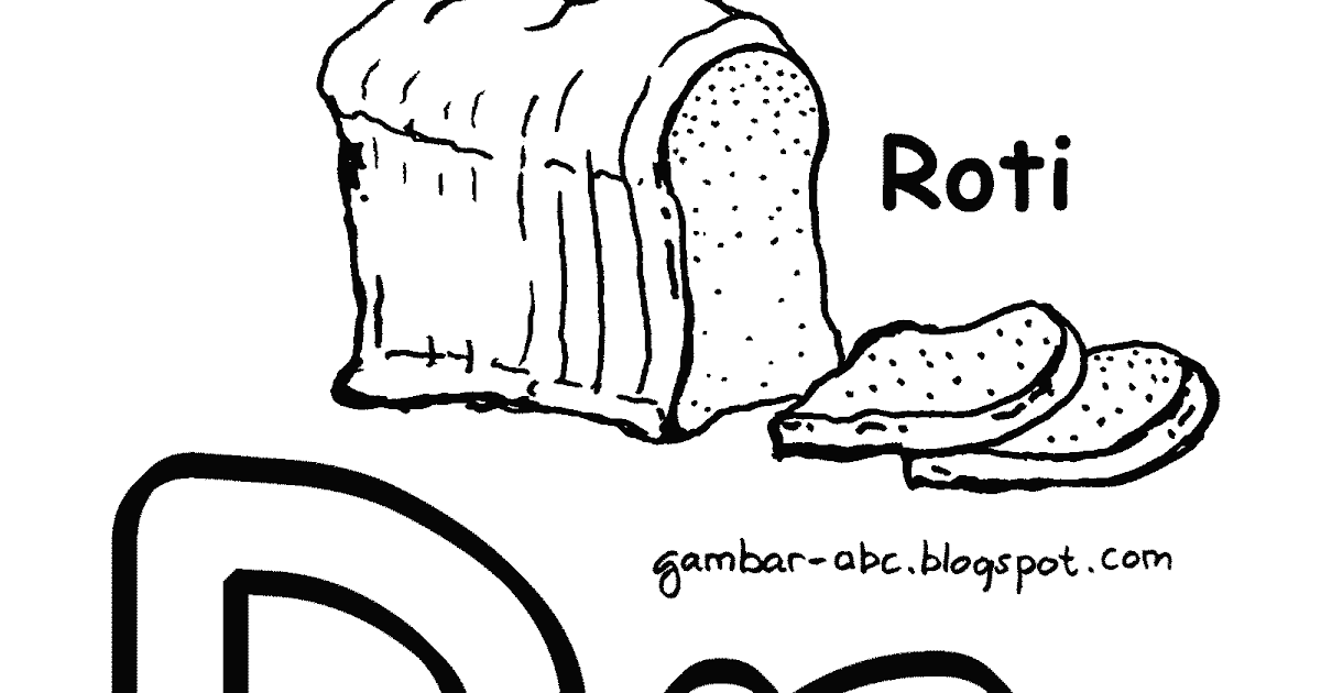 Mewarnai Huruf "R" Gambar Roti - Contoh Gambar Mewarnai