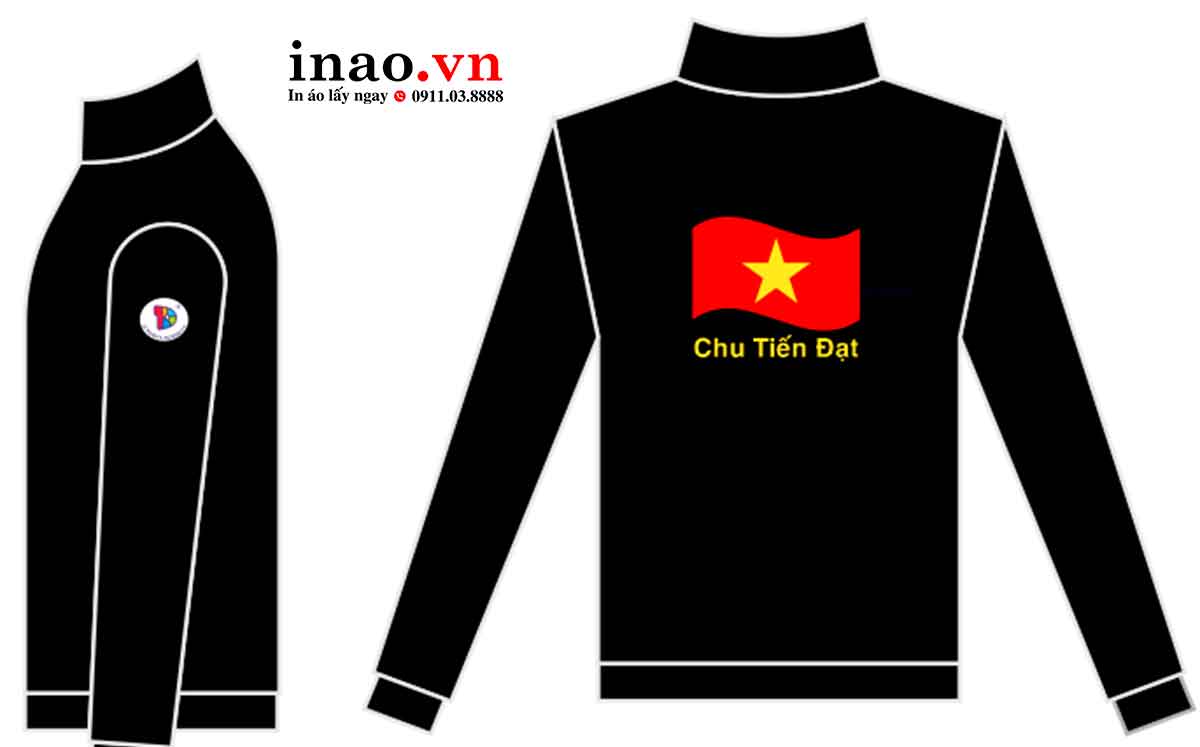 In áo gió In hình lá cờ Việt Nam với chữ Chu Tiến Đạt In áo gió In hình lá cờ Việt Nam với chữ Chu Tiến Đạt
