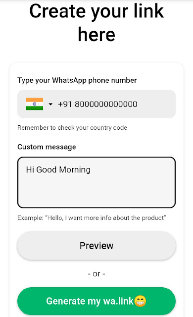 Whatsapp Number to Link