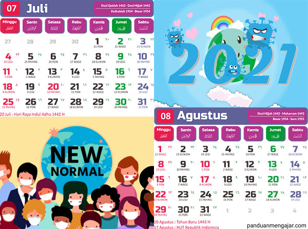 kalender juli agustus 2021