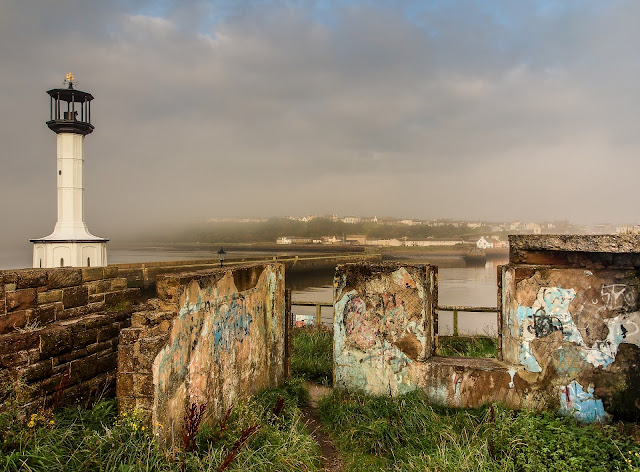 Photo of grafitti in an old building by Maryport lighthouse