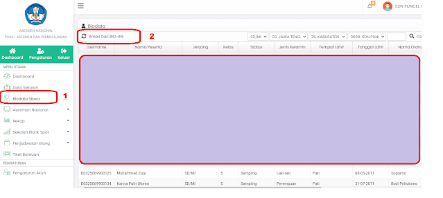 Cara Tarik Data Siswa Peserta AKM Di Web ANBK SD