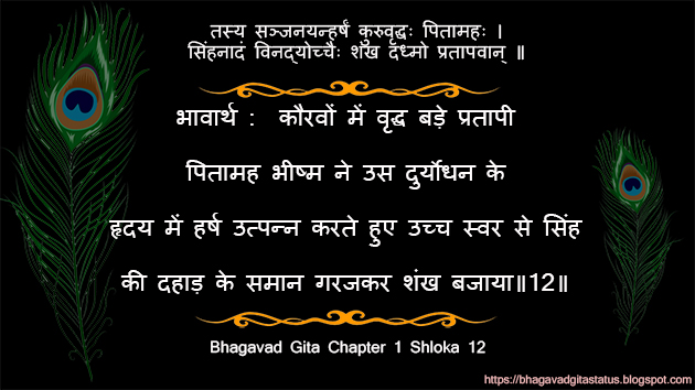 Bhagwat Geeta Adhyay 1 Shloka 12 | Bhagavad Gita Status in Hindi Geeta Quotes  Gyan & Updesh