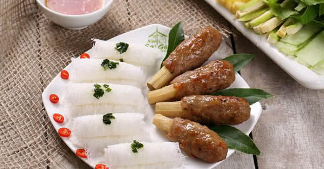 chạo bò cuốn mía