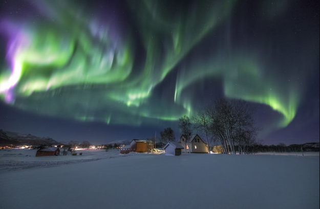 Photo of circular aurora borealis, showing how heavenly places on earth it is.