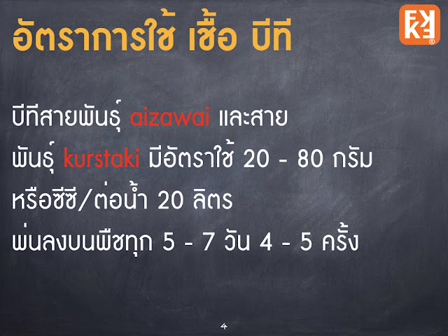 อัตราการใช้ เชื้อ บีที กำจัดหนอน