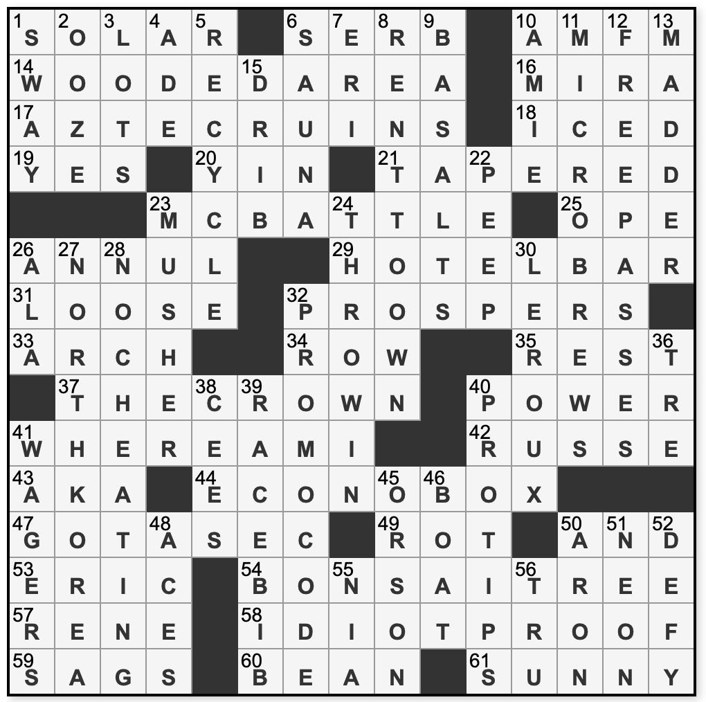 LA Times Crossword Answers Sunday April 23rd 2023