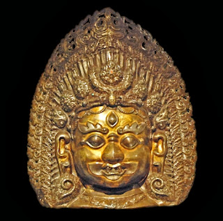 Trilochana, the three-eyed Shiva; North Indian mask 