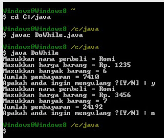 3. Projec DoWhile Mengunakan Bahasa Pemrograman Java