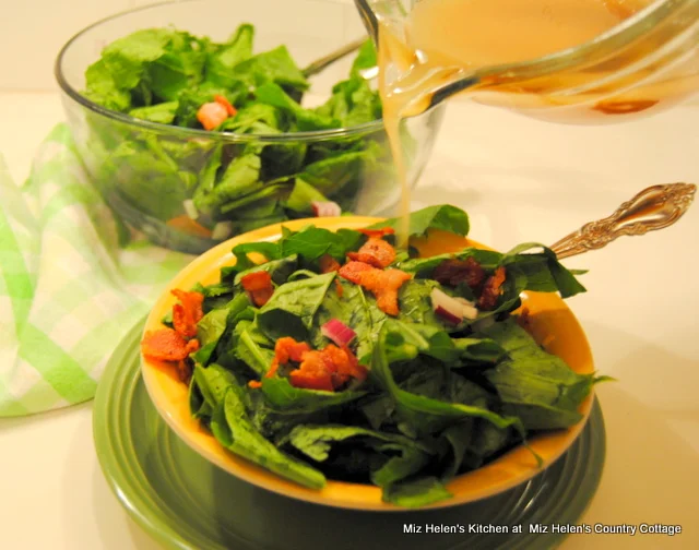 Wilted Greens Salad With Hot Bacon Vinaigrette at Miz Helen's Country Cottage